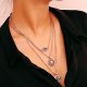 Women layered stackable multilayer layered necklace pendant necklace jewelry