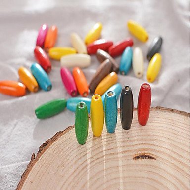 DIY jewelry 30 wood beads rainbow beads 0.8 * 0.23 cm DIY bracelet necklace