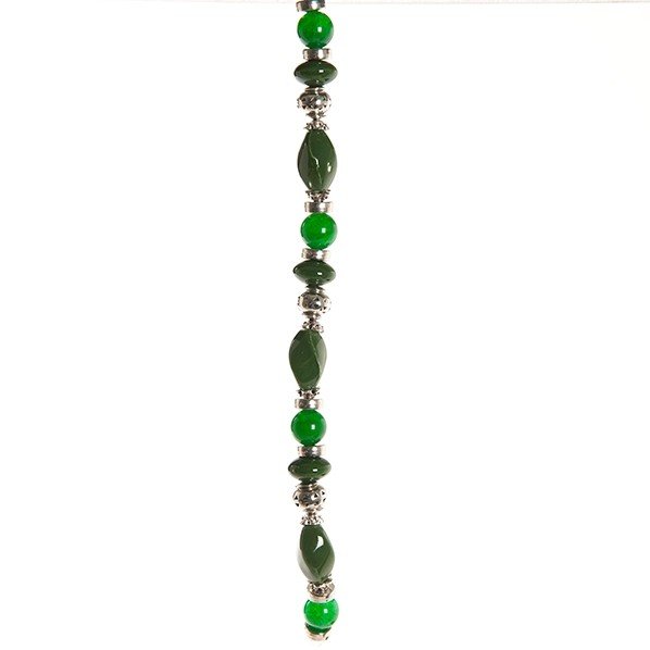 Fashion strung beads, emerald