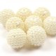 White Pearl covering plastic beads 15 mm 24