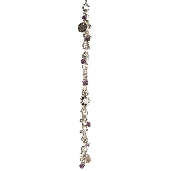 Fashion strung beads, purple twist chain