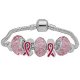 White woman breast-plated stainless steel bracelet