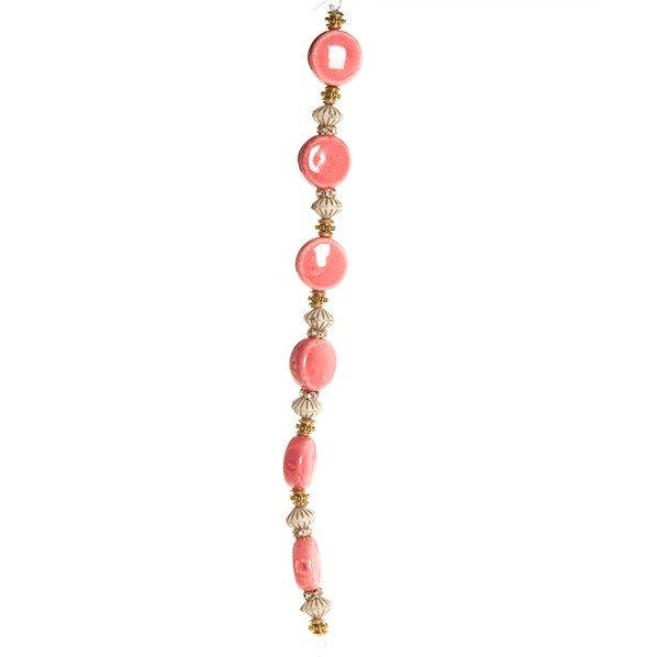 Fashion strung beads, oval pink