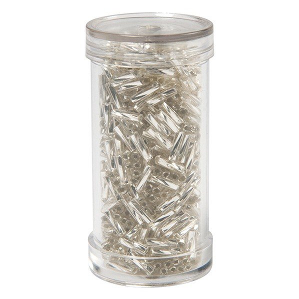 Bugle beads, Clear-12 mm