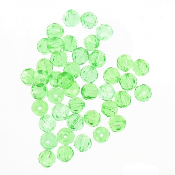 Crystal faceted round beads green