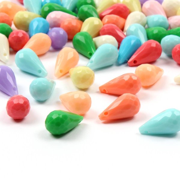 Blending rounded drop plastic beads 100 g