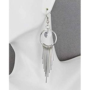 Silver chandelier earrings light down long tassel weight