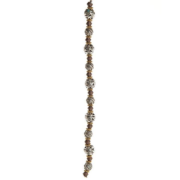 Fashion strung beads, copper beads rhodium