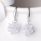 Woman crystal earrings, sterling silver, silver flower punk, fashion wedding party