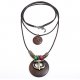 Men layered necklace wrapped multi-layer necklace cute retro wooden anchor necklace jewelry