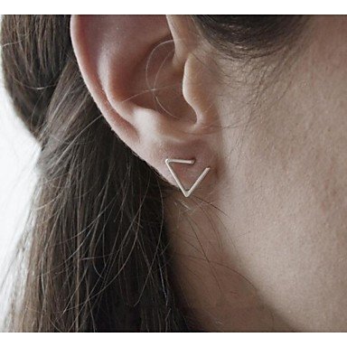 Women earrings, simple style, fashion, silver, titanium steel daily casual