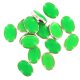 Flat oval beads green beads gold frame