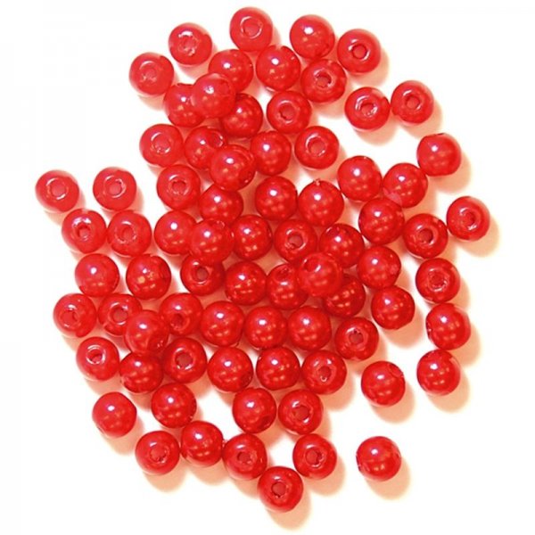 Red pearl beads 4 mm 7 g