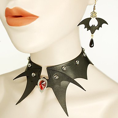 Women's Hanging Earrings Necklace Necklace Necklace Vintage Style Flower Bats Statement Retro Trendy Gothic Fashion Earrings Jew