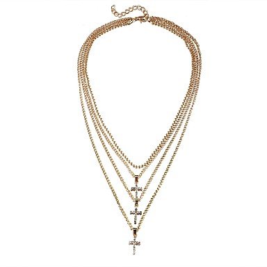 Women layered necklace cross necklace fashion jewelry