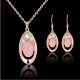 Crystal Jewelry Set Pendant Necklace Ladies Party Work Fashion Cubic Zirconia Rose Gold Plated Earrings Jewelry Rose Gold Party