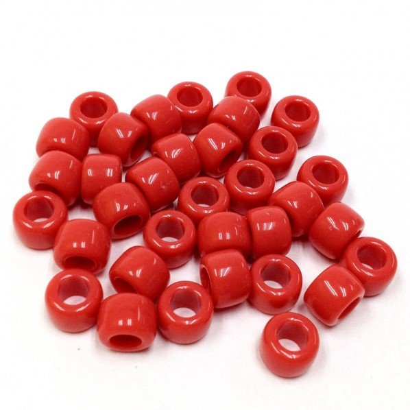 Pony beads, red - 35 g