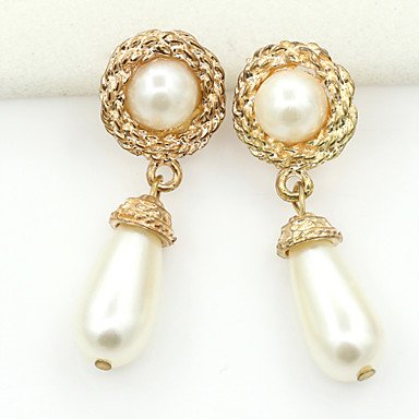 Women Crystal earrings earrings, titanium-plated steel, pearl, imitation pearls, fashion, diamond, crystal