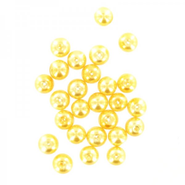 8 mm glass pearl beads yellow