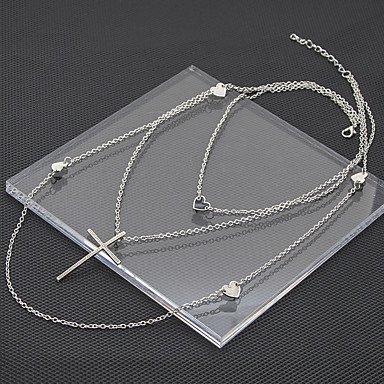 Women slice long necklace cross necklace fashion jewelry heart