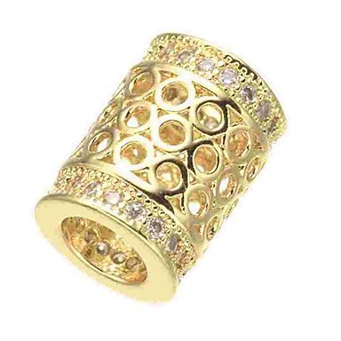 DIY jewelry diamond beads imitation gold and silver alloy cylinder rose gold beads bracelets necklaces DIY 0.5 cm