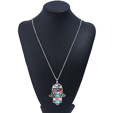 Female long multi-colored necklace retro vintage necklace jewelry