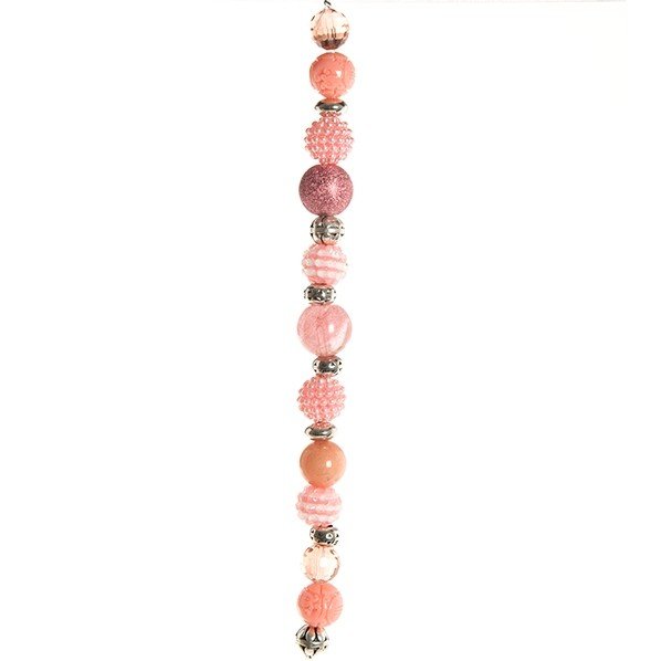 Fashion strung beads, pink Shambhala