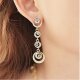 Woman pearl earrings, pearl, imitation pearls, cubic zirconia fashion titanium steel daily