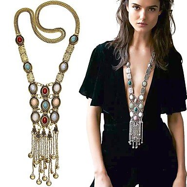 Women tassel necklace layered long tassel necklace jewelry