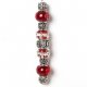 Fashion strung beads, red crystal 9PC