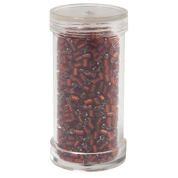 Bugle beads, red - 2.5 mm