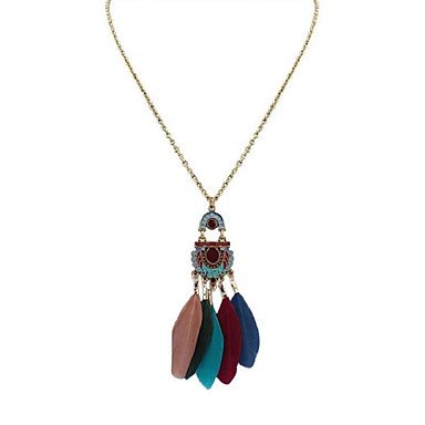 Pendant necklace long necklace feather necklace retro fashion jewelry