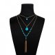 Women-layered necklace turquoise necklace woman long necklace jewelry Art