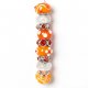 Fashion strung beads, orange, 9PC