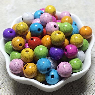 DIY jewelry acrylic beads 100 rainbow ball 1 cm DIY bracelets necklaces