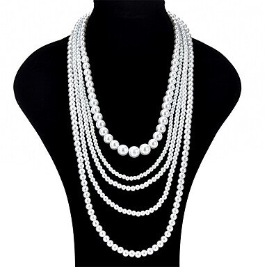 Women tiered layered necklace long necklace fashion jewelry necklace