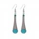 Women turquoise earrings, sterling silver, turquoise retro, blue everyday casual