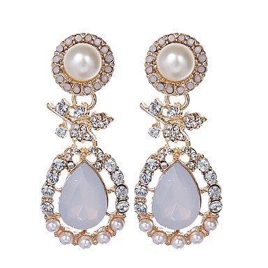 Women pearl earrings, pearl, imitation pearls, rhinestones decline luxurious, retro, titanium steel daily leisure, titanium, nic