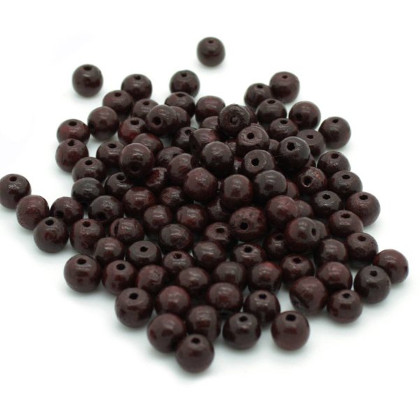 Beads Unlimited dark mahogany wooden bead 8mm package of 50