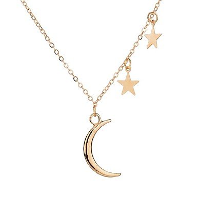 Crescent Moon Star necklace women necklace jewelry simple and stylish