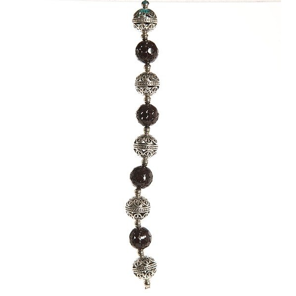 Fashion strung beads, anti-rhodium Brown