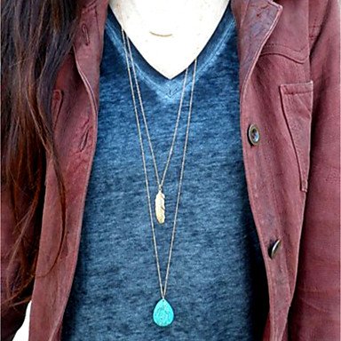 Women retro style long necklace layered necklace long necklace