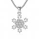 Small pendant necklace cubic zirconia sterling silver necklace snowflake