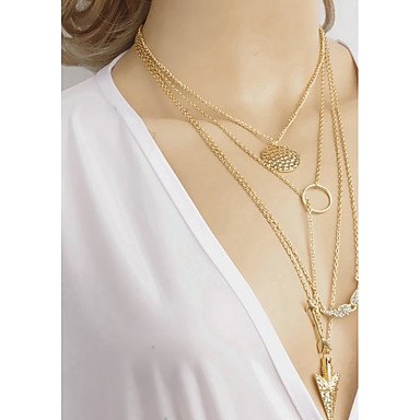 Women layered necklace long necklace wrapped wing necklace simple necklace jewelry