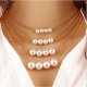 Women stratified hierarchical fashion necklaces basic multi-layer necklace