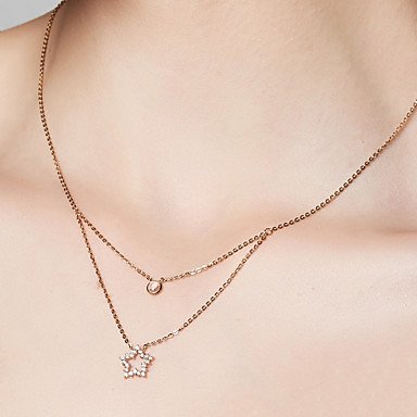 Women cubic zirconia layered necklace