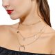 Female layered stackable floating collar necklace pendant necklace