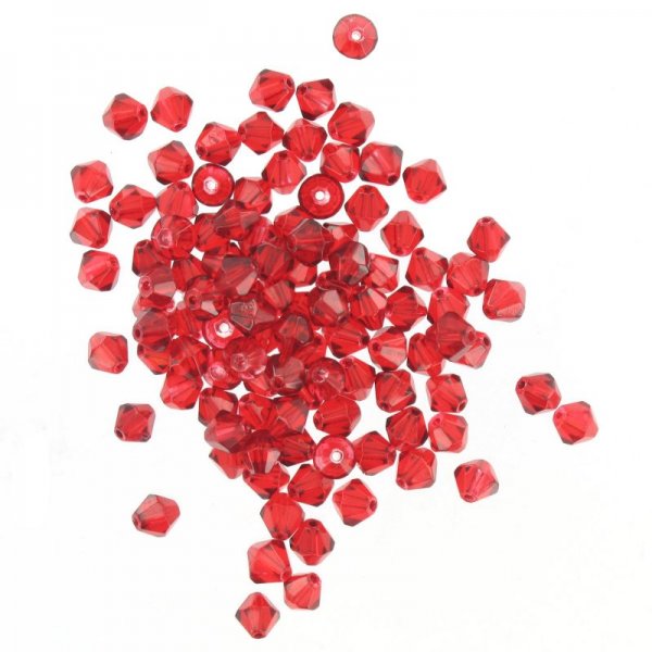 Crystal beads red double cone