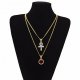 Man cubic zirconia jewelry chain winding cross necklace