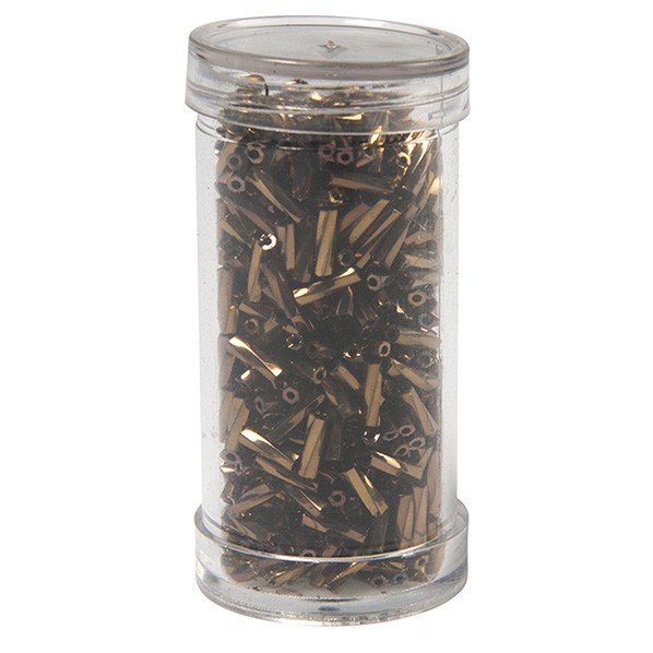 Bugle beads, bronze 12 mm